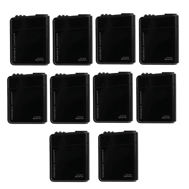 10X Negro 4x AA Bateria Portatil Cargador de Potencia de Emergencia USB para Telefono Celular