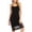 *Black, variant on ClodeEU Women's Spaghetti Strap Crewneck Dress with Lace Hem ,Solid Color Casual Summer Midi Dress White,Womens Plus M
