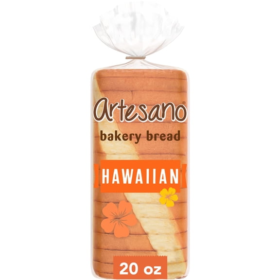 Artesano Hawaiian Bread, 20 oz, Sweet Pre-sliced Hawaiian Bread, Bag