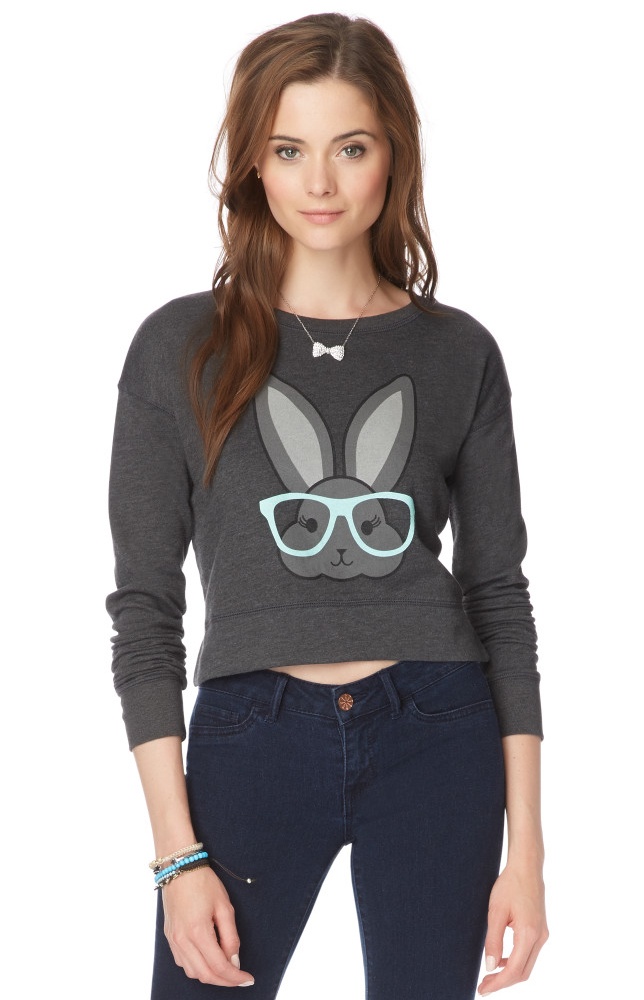Aeropostale Womens Bunny Crop Sweatshirt