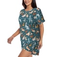 thumbnail image 2 of Uemuo Dogs Pattern Women's Short-Sleeved Pajama, Button-Front Loungewear, 2-Piece Summer Sleepwear, Elastic Drawstring Shorts-Large, 2 of 7