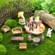 thumbnail image 3 of GOOHOCHY 10 piezas de adornos de muebles de jardín en miniatura, mini mesas y sillas, figuras en miniatura, decoración de resina, microadornos para paisajismo., 3 of 7