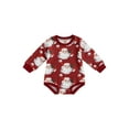 thumbnail image 1 of Gureui Newborn Toddler Infant Baby Girls Boys Christmas Casual Romper, Long Sleeve Santa Claus/Letter  Santa Claus Print Romper, 1 of 9
