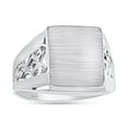 thumbnail image 2 of AFFY Men's Square Platform Signet Ring In 14k White Gold Over 925 Sterling Silver, Ring Size - 9.5, 2 of 3