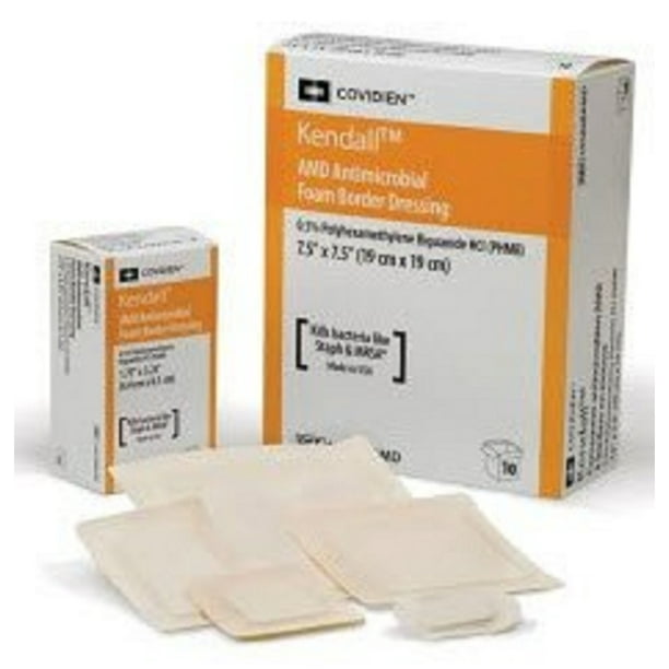 Kendall AMD Antimicrobial Foam Dressing 31/2 X 31/2 Inch Square