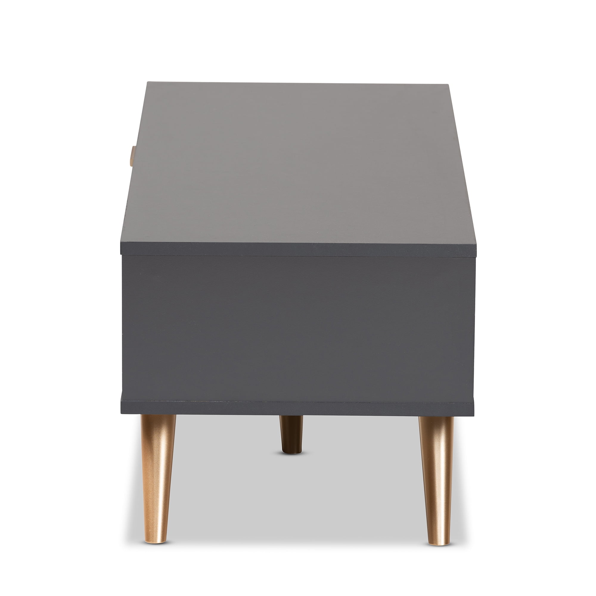 Baxton Studio Kelson Modern and Contemporary Dark Grey and Gold Finished Wood Coffee Table