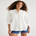 thumbnail image 1 of CHOK Women’s Boxy Button-Down Tunic Top with Long Sleeves  Sizes XS-XXL, 1 of 6