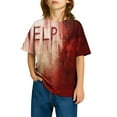 thumbnail image 1 of Icvfdpl T-Shirts d'Halloween pour Enfants Garçons Filles Hauts Col Rond Manches Courtes pour Tout-Petits Hauts Confortables Décontractés Usage Quotidien Festival Doux Respirant, 6-7 Ans, 1 of 6