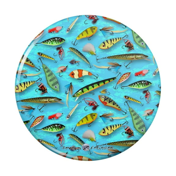Fishing Flies Lures Fish Pattern Kitchen Refrigerator Locker Button Magnet