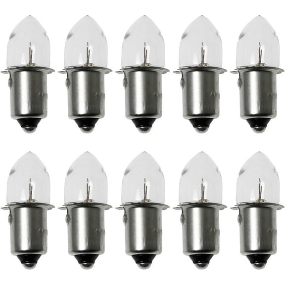 10PCS 102.4V0.7A Krypton Flashlight Bulb, E9S Replacement Bayonet Base Bulb, Flashlight Work Lights Bulb, Clear