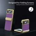 thumbnail image 4 of ELEHOLD Case for Samsung Galaxy Z Flip 4, Shockproof Hard PC Frosted Back Case with Hinge Protection & Built-in Screen Protector,Purple, 4 of 9