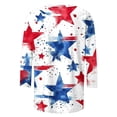 thumbnail image 4 of Kezqiaxn 4Th Of July 3/4 Sleeve Tops for Women Crew Neck Casual Loose Blouses Summer Work Shirts Plus Size Womens Clothing, 4 of 5