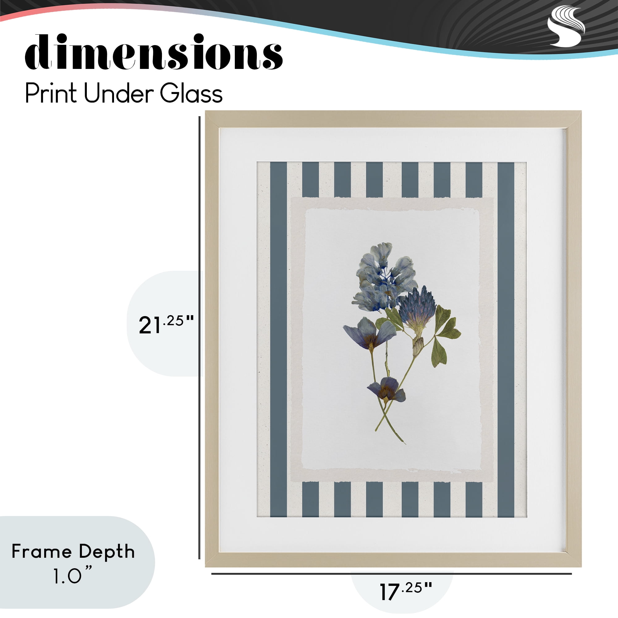 Stupell Industries Blue Summer Memory Florals Birch Framed Print Under Glass, design by Val Rhodes