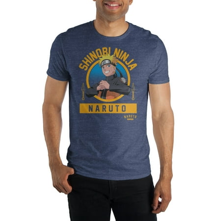 Shinobi Ninja Naruto Men's Blue T-Shirt Tee Shirt-X-Large