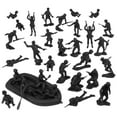 thumbnail image 2 of BMC Marx Plastic Army Men US Soldiers - Black 31pc WW2 Figures - Made in USA, 2 of 6