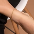 thumbnail image 4 of PORI JEWELERS 925 Sterling Silver 4.5mm Filo Chain Link Anklet - Available in Silver or Yellow, 4 of 6