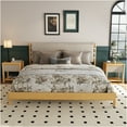 thumbnail image 4 of JERFIT Modern King Bedroom Set with 2 Nightstands, Beige Wood Platform Bed Frame and Headboard, 3-Piece Storage Bedroom Suite, 4 of 10