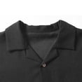 thumbnail image 5 of Mens Plus Size Cuban Guayabera Shirts Button Down Short Sleeve Shirt Cotton Hippie Summer Beach Vacation Shirts Size M-5XL Black, 5 of 9