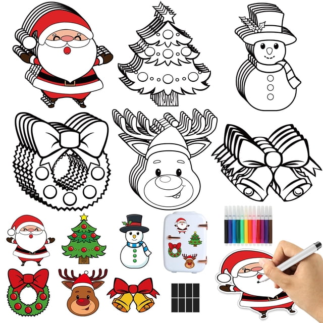 Kit de manualidades navideñas Lonfliness, 30 unidades, imanes DIY