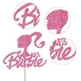 thumbnail image 3 of SYKYCTCY 1 paquete de adornos para tartas de princesas con purpurina rosa para niña, para baby shower, despedida de soltera, compromiso, boda, niña, tema de princesa, suministros de, 3 of 5