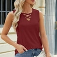 thumbnail image 5 of Mittory Womens Plus Size Sleeveless Shirts Summer Tank Tops V Neck Criss Cross Tee Tunics, 5 of 7