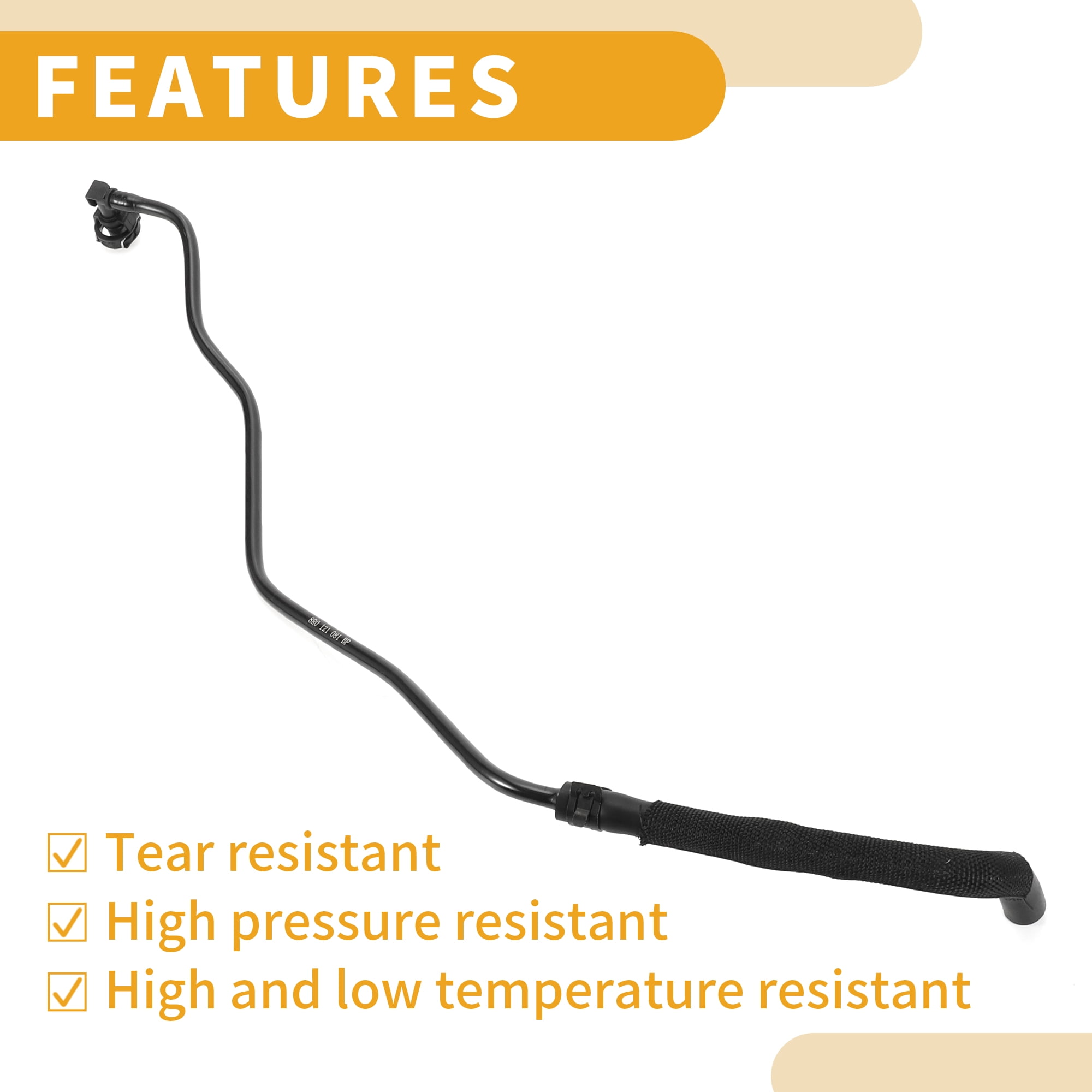 Unique Bargains Heater Hose No.8R0121081BP for Audi Q5 2.0L 2013-2017 Plastic Black