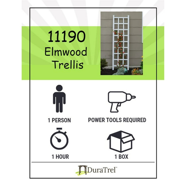 DuraTrel Elmwood White Vinyl Trellis 22