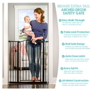 Regalo Extra Tall Bronze Arched Décor Baby Safety Gate، Age Group 6 to 24 Months، Baby Gate