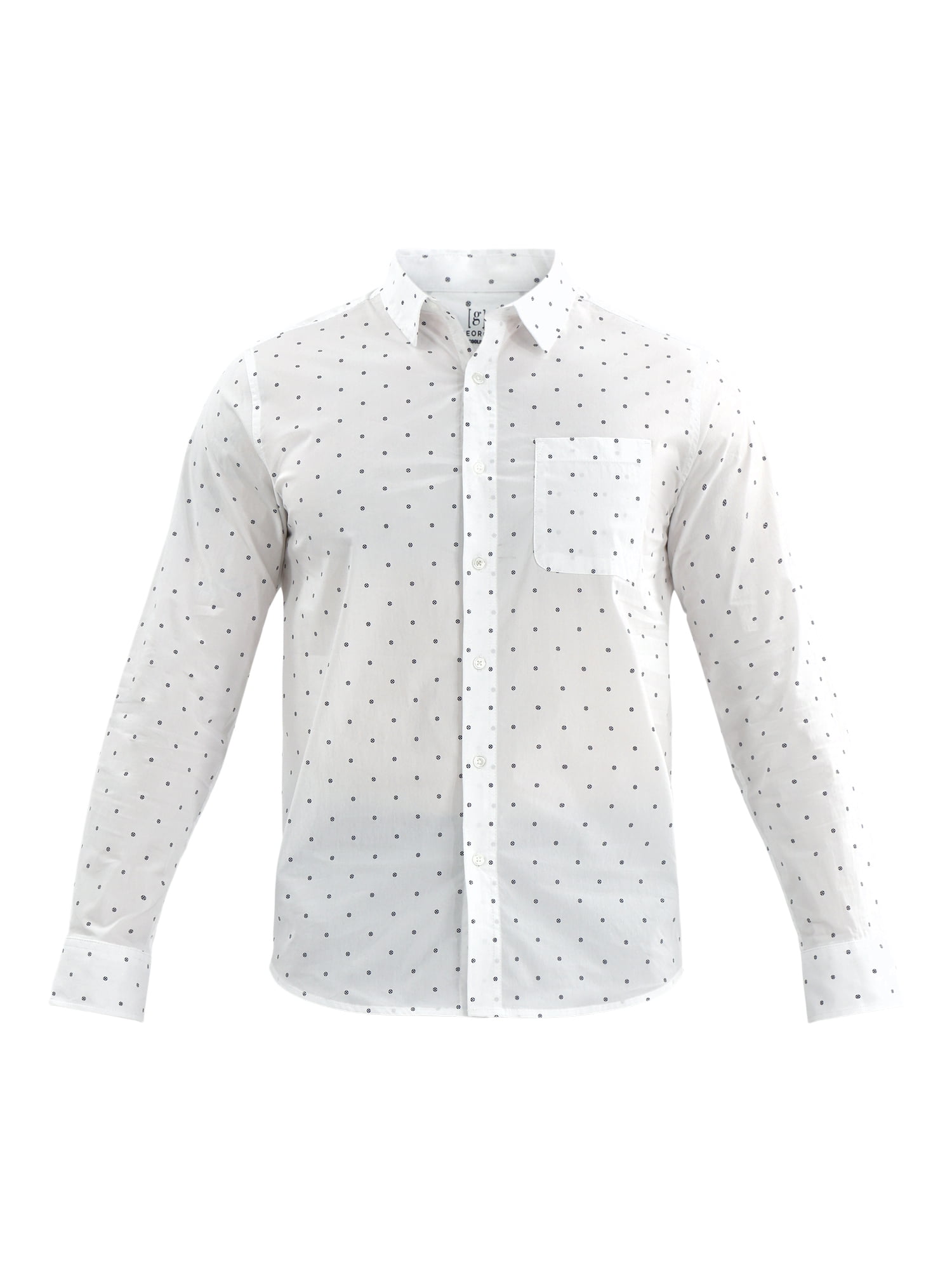 George Men's and Big Men's Performance Button Up Shirt with Long Sleeves, Sizes S-3XL