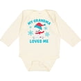 thumbnail image 3 of Inktastic Polar Bear My Grandma Loves Me in Santa Hat with Snowflakes Boys or Girls Long Sleeve Baby Bodysuit, 3 of 5