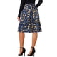 thumbnail image 3 of Falda Midi Floral con Volantes de Cintura Elástica A-Line Flowy para Mujeres INSPIRE CHIC Color Azul Oscuro XS, 3 of 6