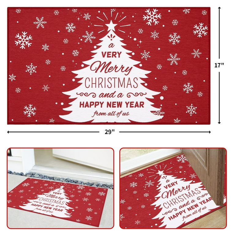 Haperlare Christmas Doormat 17x29 Winter Snowflakes Xmas Welcome