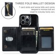 thumbnail image 2 of Dteck Zipper Wallet Case for iPhone 14 Pro,Premium Glitter PU Leather Case Bling Magnetic 2 in 1 Detachable Card Pocket Kickstand Shockproof Rubber Cover,Black, 2 of 10