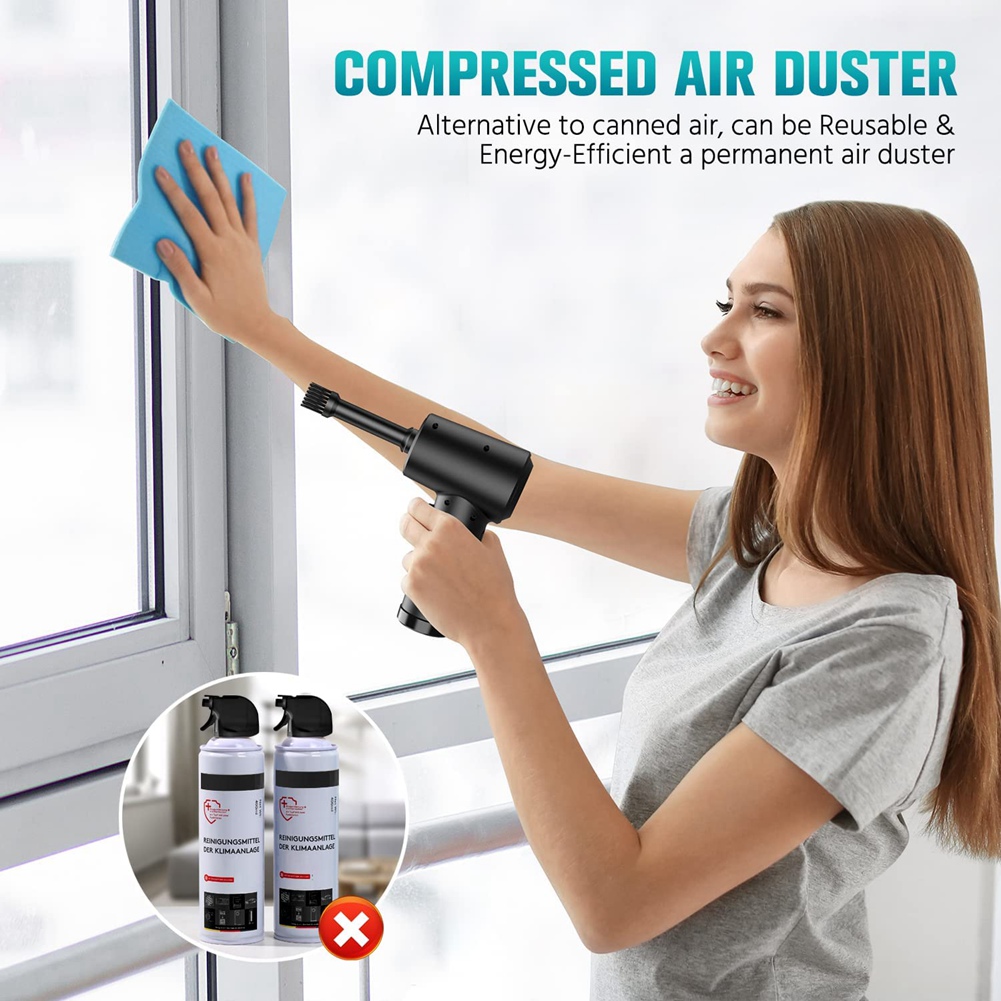 Compressed Duster-100000RPM-Keyboard-Cleaner - Good Replace Compressed Can - Reusable No Canned Duster