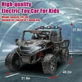 thumbnail image 3 of FINITO 24V 2-Seater Kids Ride On Car, 4WD Electric UTV w/ Remote Control, Battery Powered Ride on Toy Truck w/ LED Lights, Bluetooth, Music, for Big Kids, Boys, Girls Age 3+, Up to 135 lbs, Black, 3 of 6