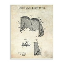 Stupell Industries Sports Hockey Goal Diagram Blueprint Patent Text Wood Wall Art, 10 x 15, Design by Karl Hronek
