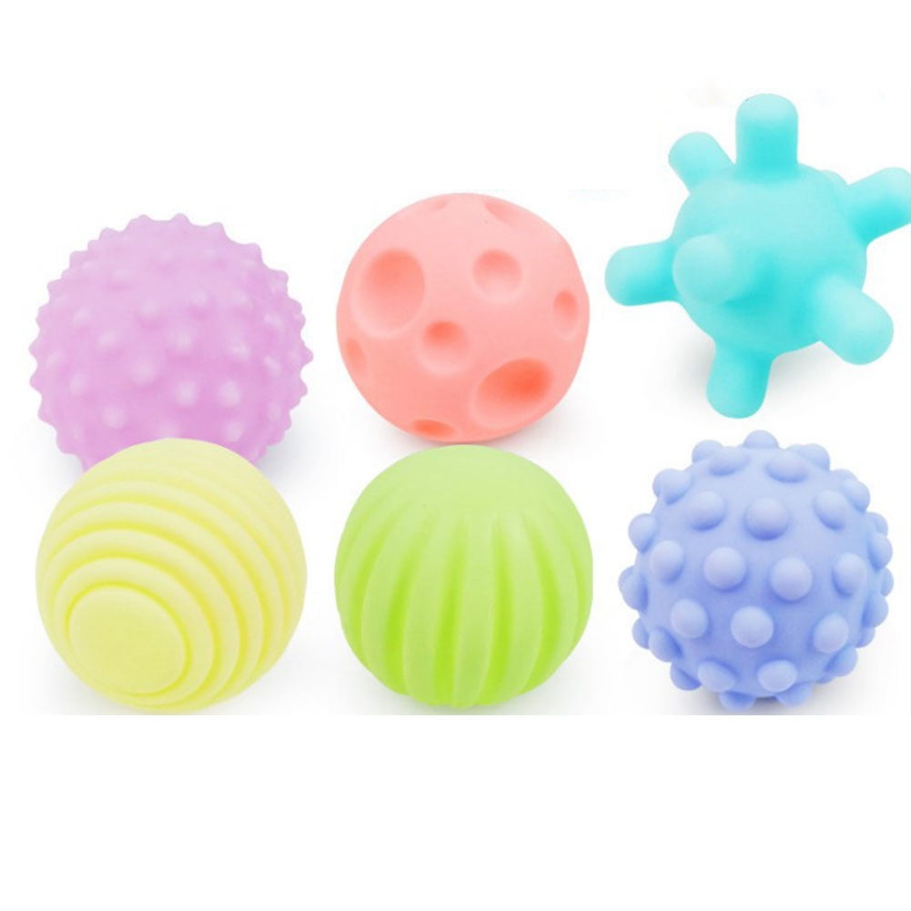 YLSHRF Grip Ball,Infant Toy,6Pcs Multi-Touch Textured Senses Touching Training Child Soft Hand Ball Baby Toy