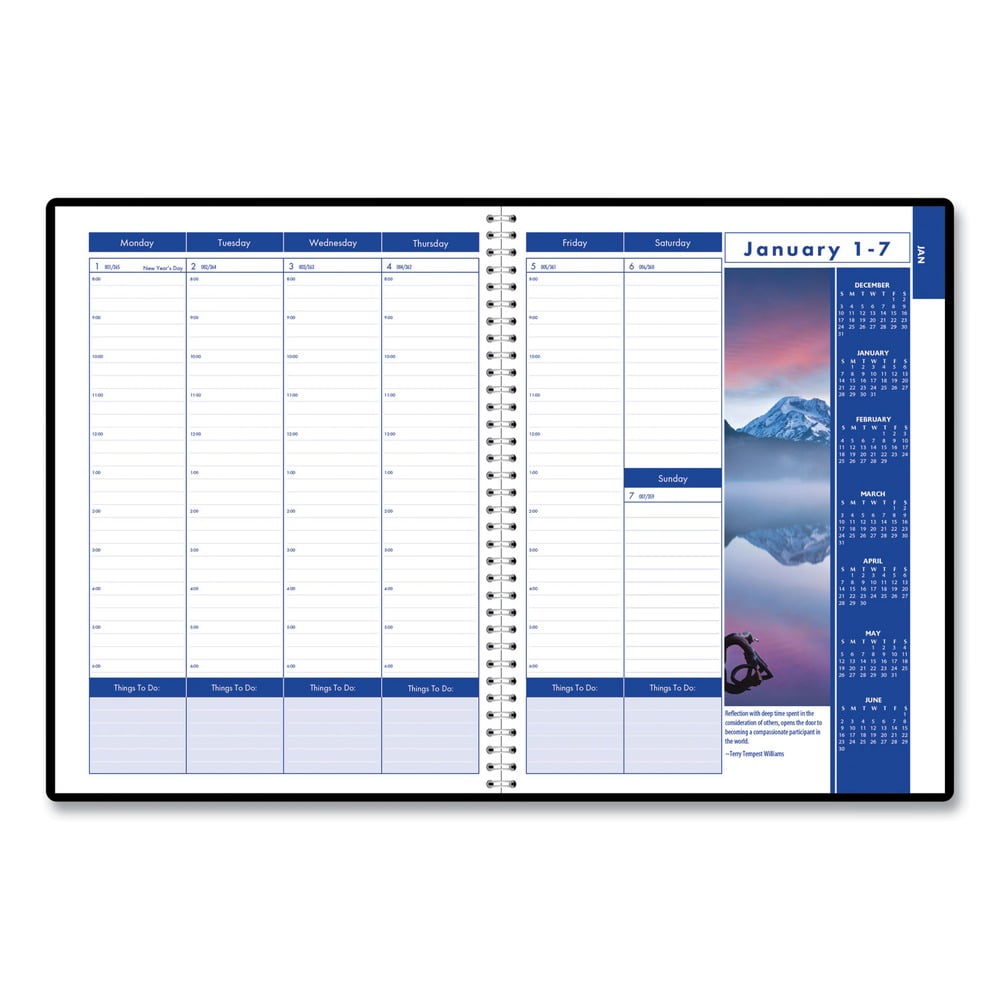 2025 House of Doolittle Earthscapes 8.5" x 11" Weekly & Monthly Planner Leatherette Cover Black