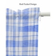 thumbnail image 5 of Buffalo Plaid Blue Linen Curtain Valance for Bedroom/Bathroom/Kitchen/Office/Living/Dining Room Window,Farmhouse Country Checkered Lattice Rod Pocket Topper Decorative Cafe Drapes Panel 54"x18", 5 of 6