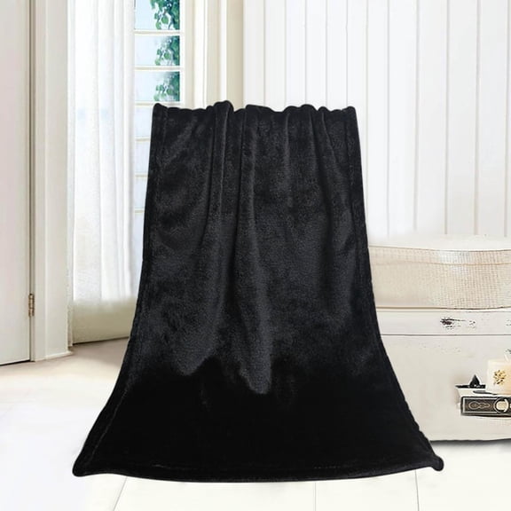 Black Throw Blanket Fleece Blankets for Couch, Sofa, Bed, Soft Lightweight Plush Cozy Throws for Toddlers, Boys, Soft Fuzzy Throw Blanket Kids Warm Throw Blanket for Bed 18x25 Inch