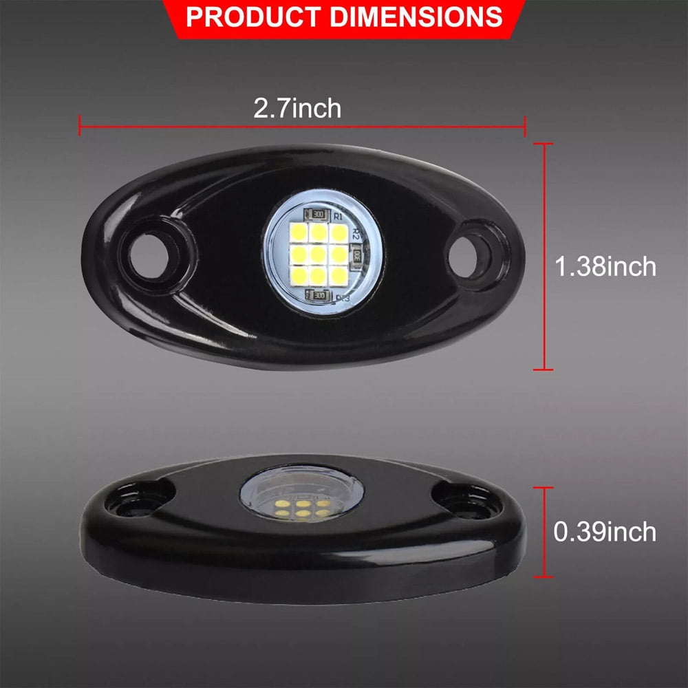 24PCS White LED Rock Light Pods Underbody Glow Kit For Offroad SUV Pickup Truck UTV Jeep, Waterproof 12V-24V Wheel Well & Chassis Lighting