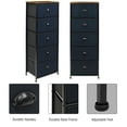 thumbnail image 5 of Sorbus Nightstand Dresser with 5 Drawers - Tall Storage Tower Unit Organizer for Bedroom, Hallway, Closet, College Dorm - Chest Drawer for Clothes, Steel Frame, Wood Top, Fabric Bins (Rustic Black), 5 of 6