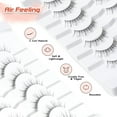 thumbnail image 5 of Natural Lashes Wispy Eyelashes Natural Look Short Lashes Pack 12mm Eyelashes C Curl False Lashes Thinner Band 3D Volume Fake Eyelashes 7 Pair Siligli, 5 of 13