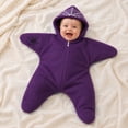thumbnail image 6 of Halloween Baby Starfish Onesie Unisex Star Suit Hooded Wearable Blanket Footie Jumpsuit, 6 of 7