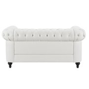 Naomi Home Modern Chesterfield Loveseat , Upholstered Cushion Loveseat For Home - Color: White