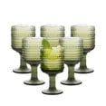 thumbnail image 2 of Elegant Green Hobnail Textured Wine Glasses - Perfect for Wine Lovers, Set of 6, 2 of 10