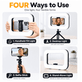 thumbnail image 4 of TIKBBRMG 14.6'' Ring Light with Stand for Desk, 20W Selfie Light for iphone, Tripod for Phone with Light for Video Recording, Mobile Video Stabilizer for Cameras, Phones, Makeup, Vlog, 4 of 7
