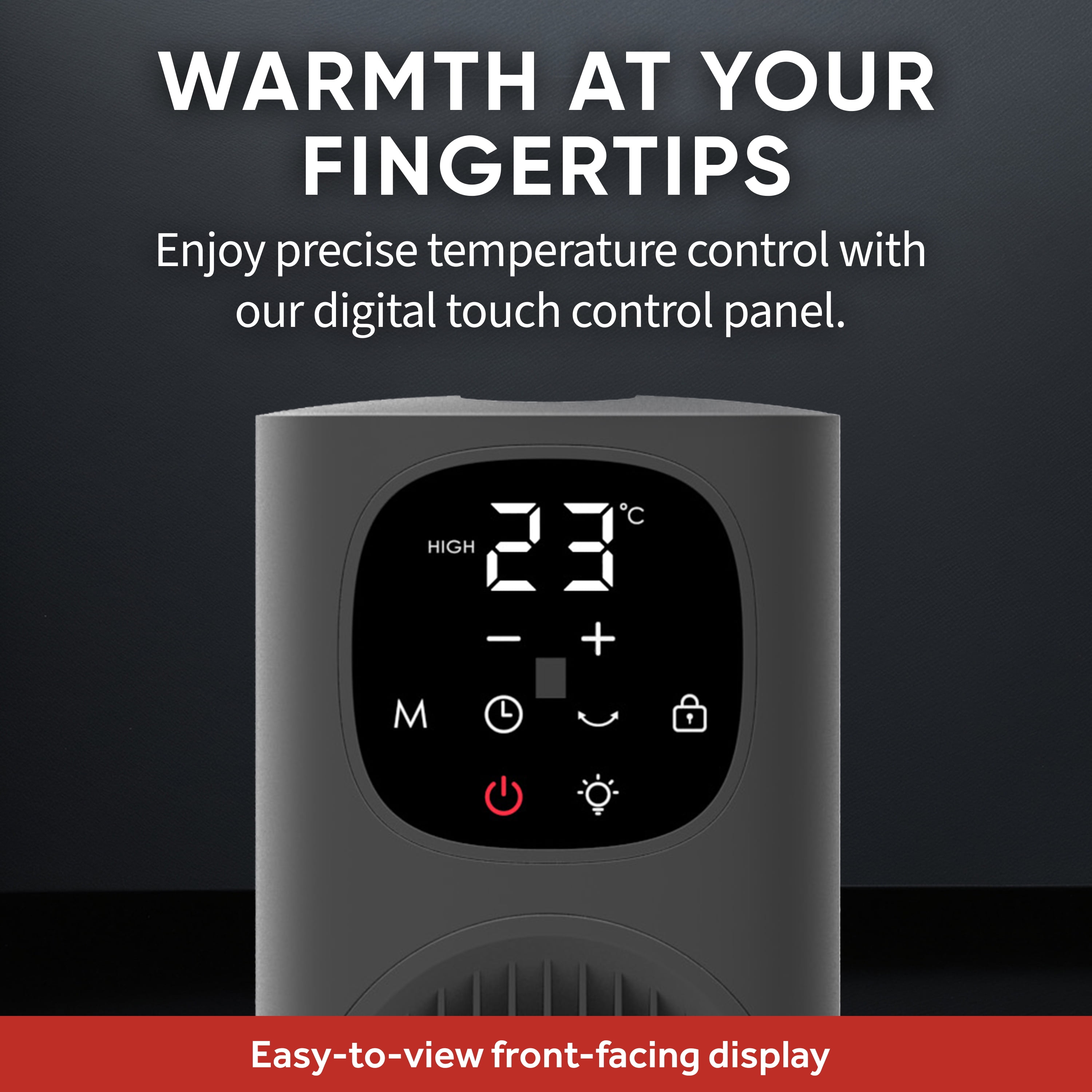 EVO Digital Tower Ceramic Heater (with Remote Control) – Automatically Conserves Energy, Tip Over Cutoff Switch, and Child Safety Lock