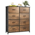 thumbnail image 2 of DEXTRUS 8-Drawer Fabric Dresser, Modern Storage Tower for Adults & Teens, Charcoal Black Wood Grain, 2 of 6