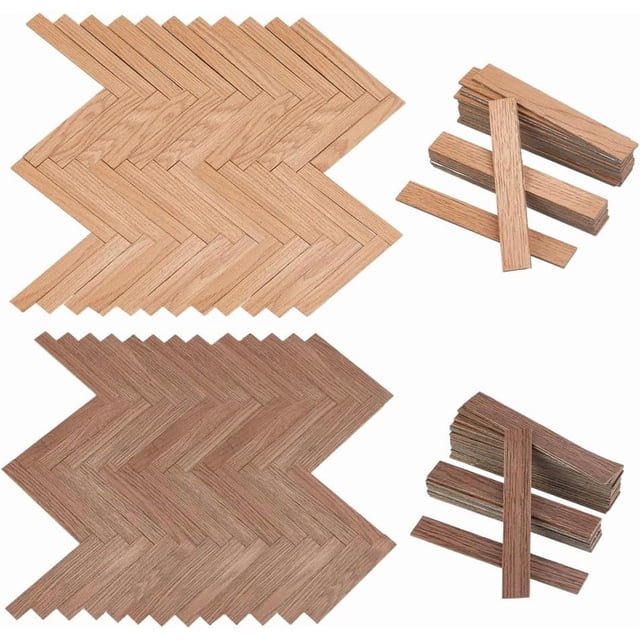 80 piezas de suelo en miniatura de 2 colores, escala 1:12, imitación de madera, baldosas autoadhesivas, decoración para suelos de casas en miniatura.